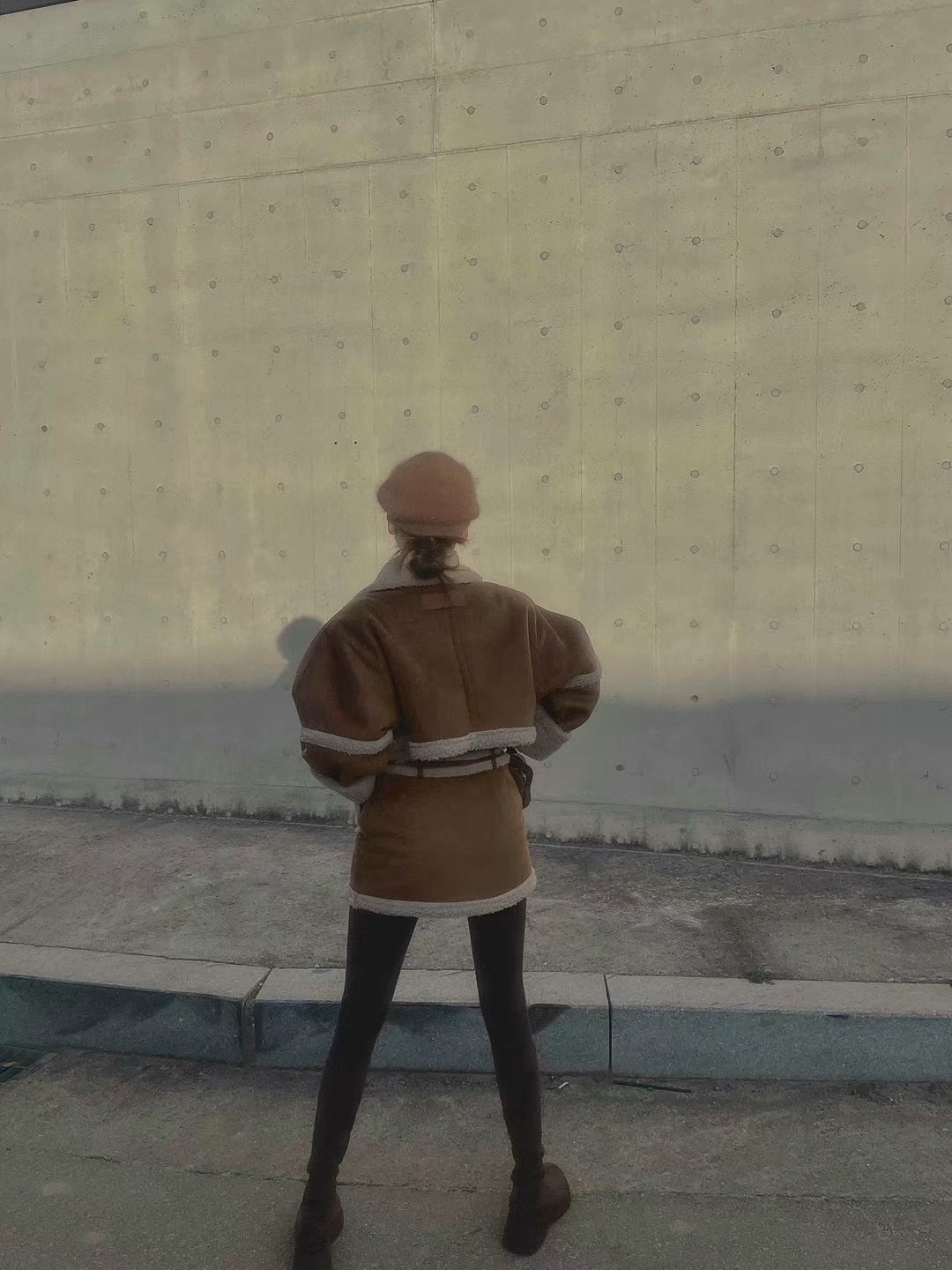 羊羔毛邊麂布短裙 S/M