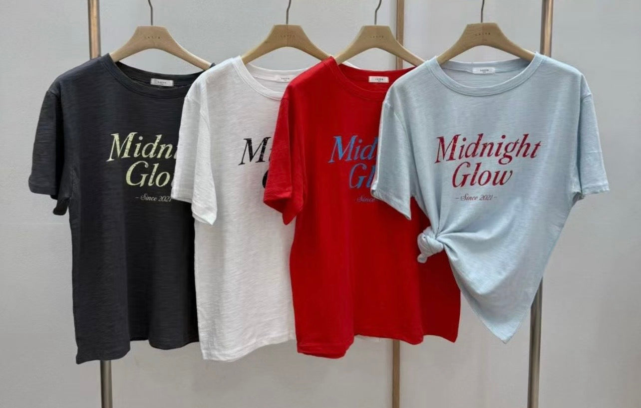 擦色PRINT字TEE ( 黑/白/灰/紅 )