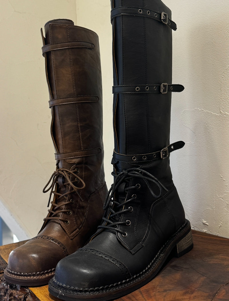 三間幼BELT長BOOT ( 啡/黑 )