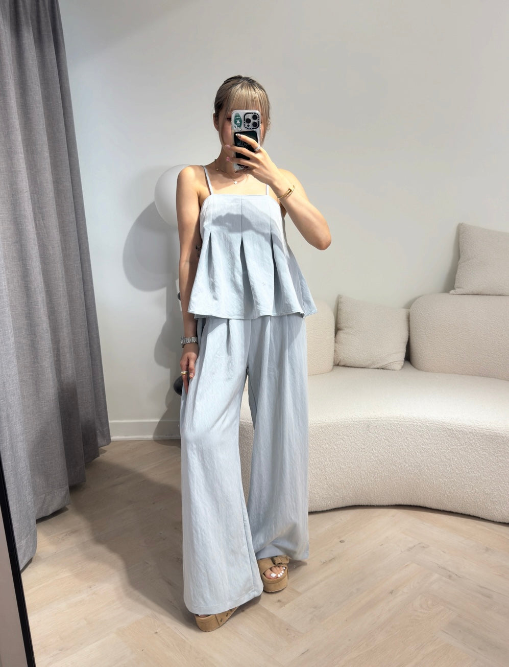 牛仔背心 + 長褲套裝SET ( 深/淺 )