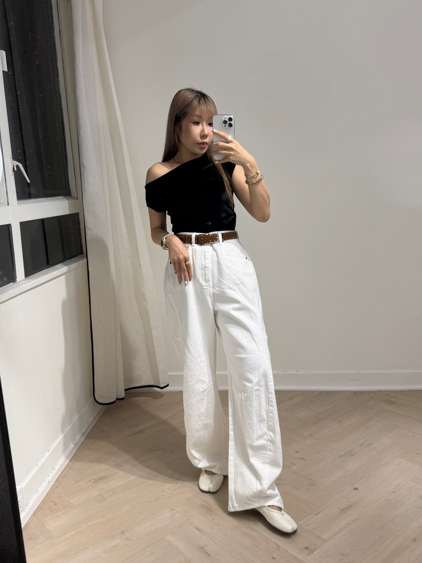 絲絨斜膊上衣 ( 粉/黑 )