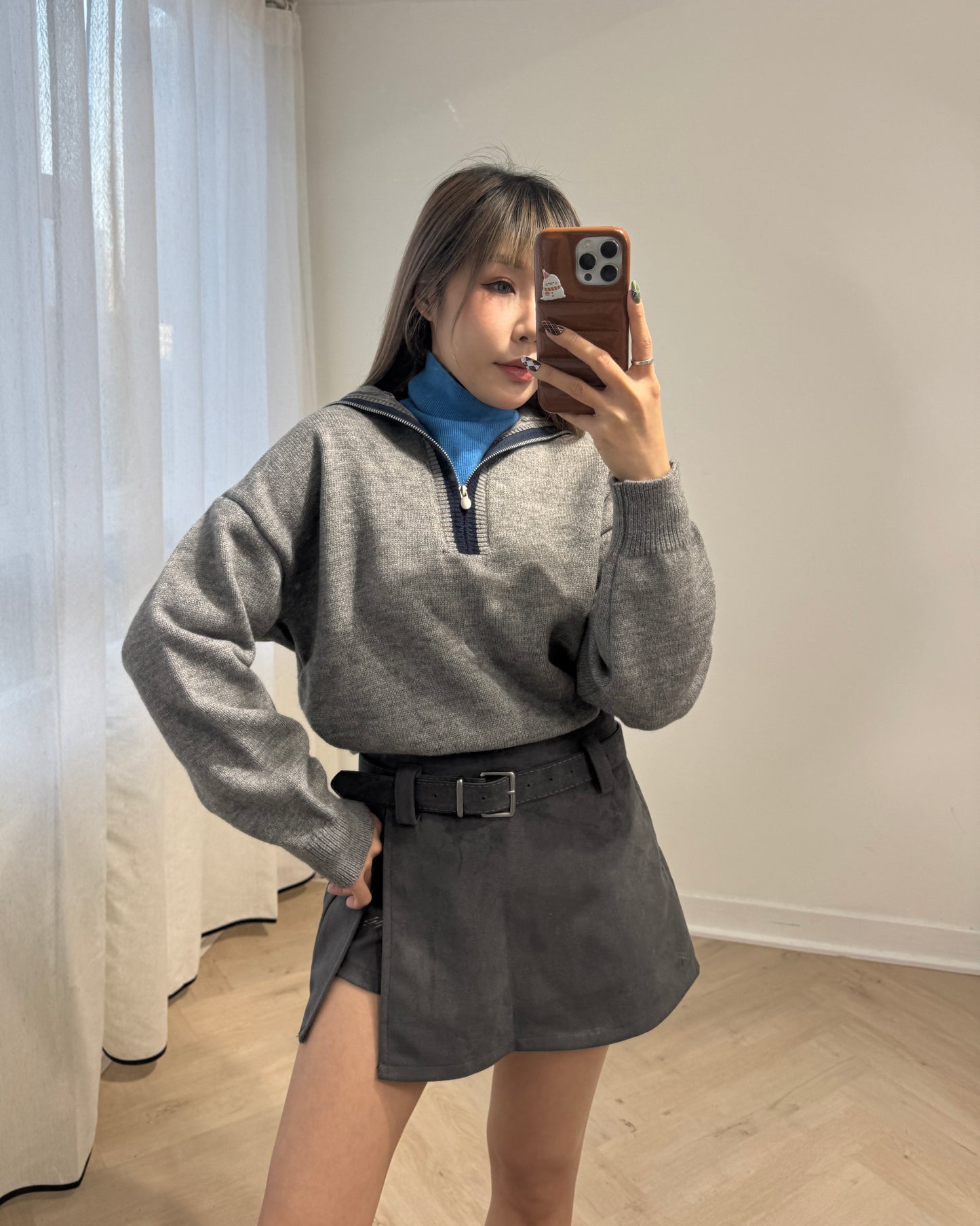 無縫樽領上衣 ( 黑/白/灰/藍 )