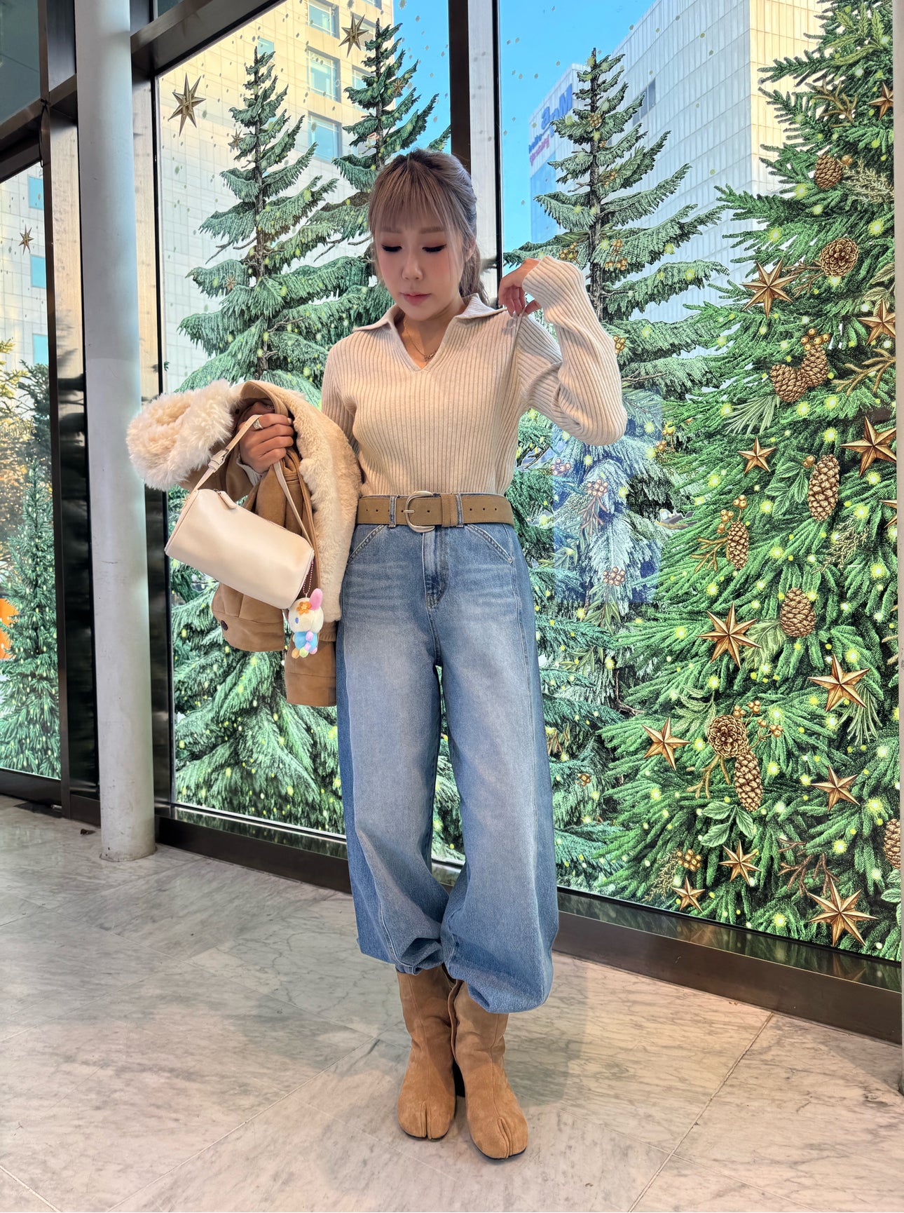 暗直紋POLO上衣 ( 米杏/深啡/深灰 )