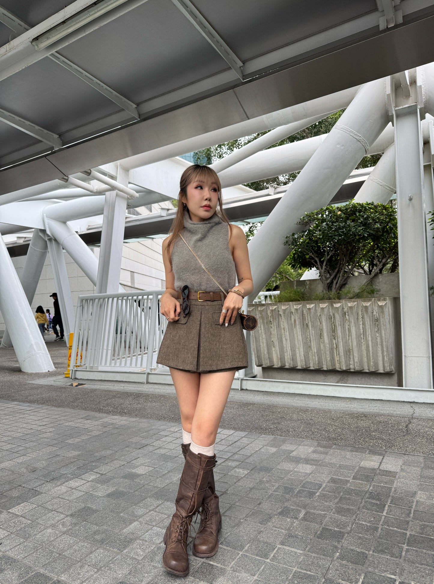 羊毛堆堆企領上衣 ( 白/杏/酒紅 )