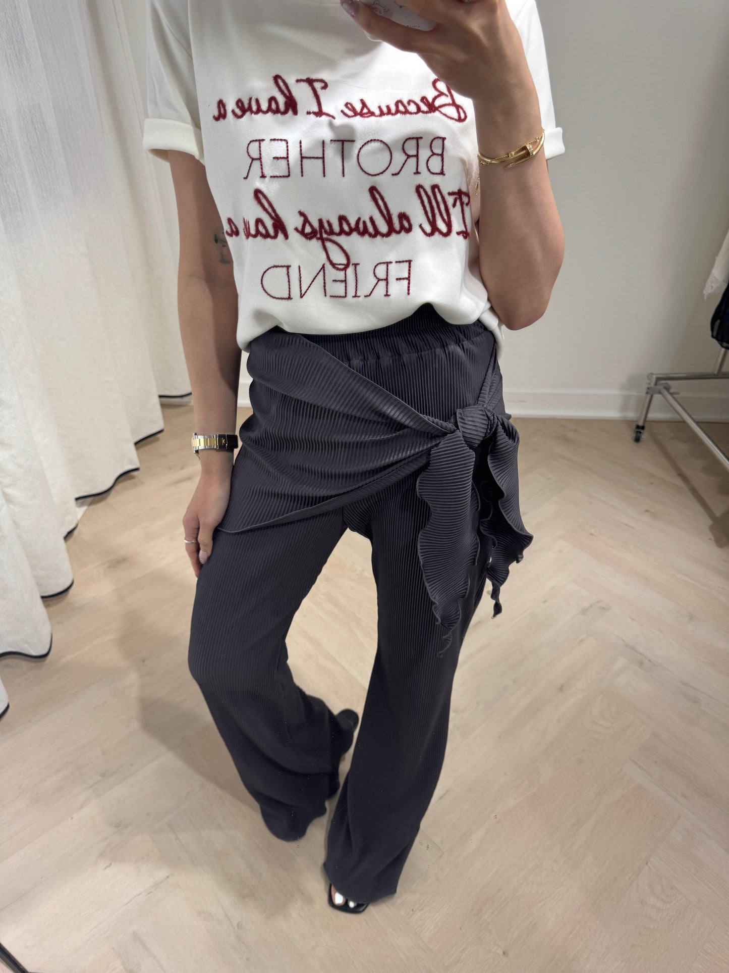 樹紋連三角巾套裝長褲 ( 灰/綠/米/深藍/杏/黑 )