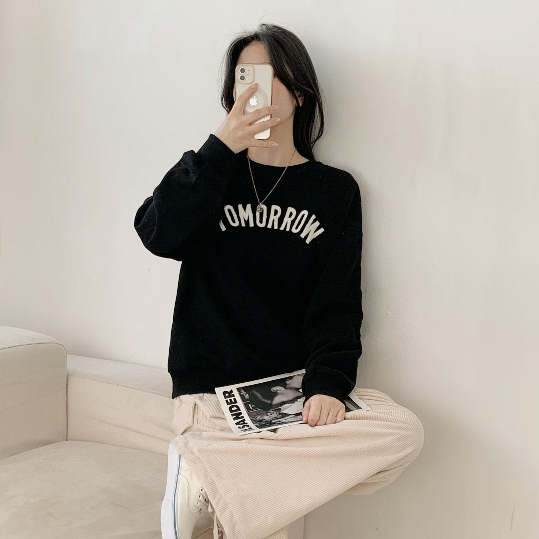 毛線圈TOMORROW衛衣 ( 黑/淺灰/藍 )