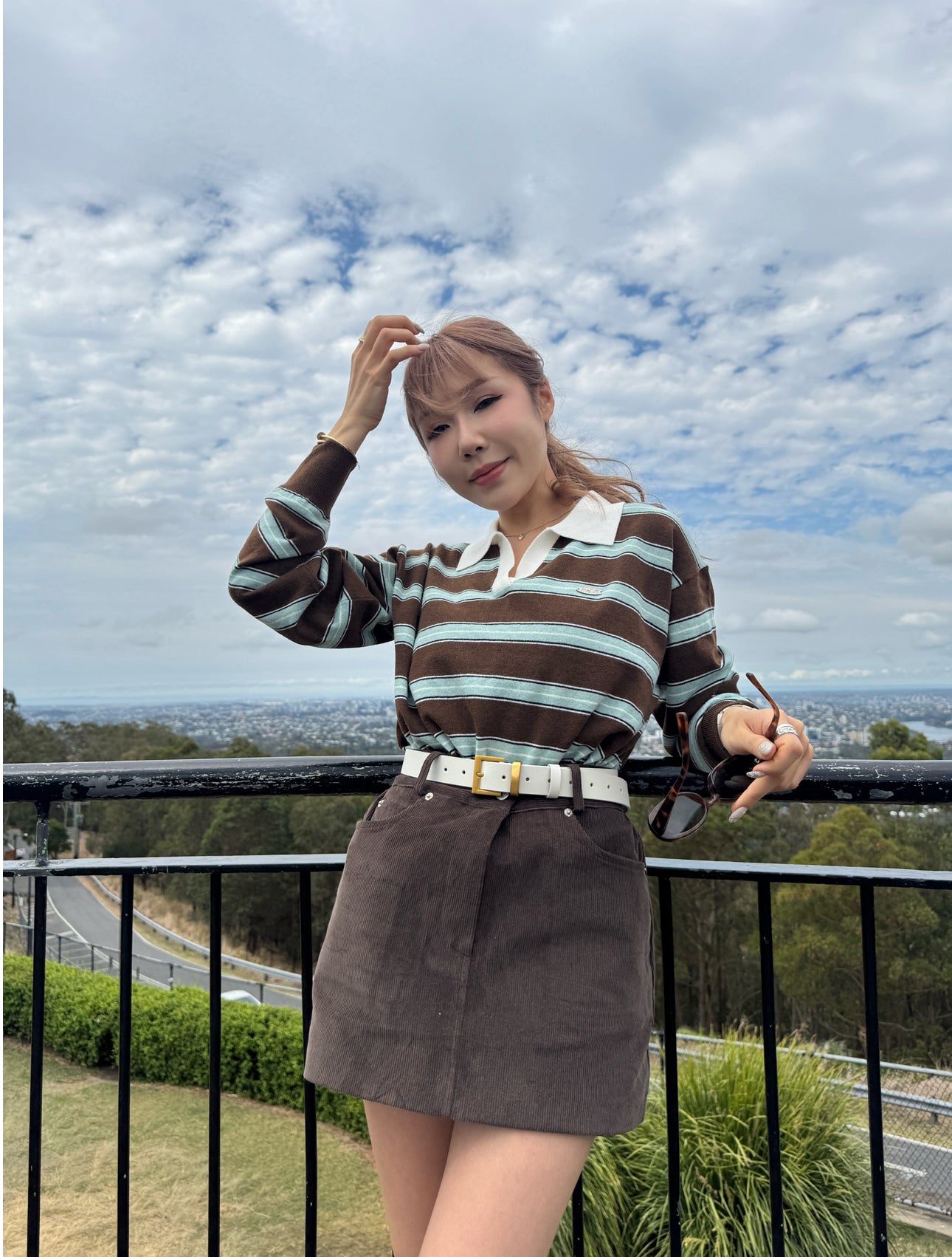 燈芯絨短裙 ( 粉/啡/白/黑 )