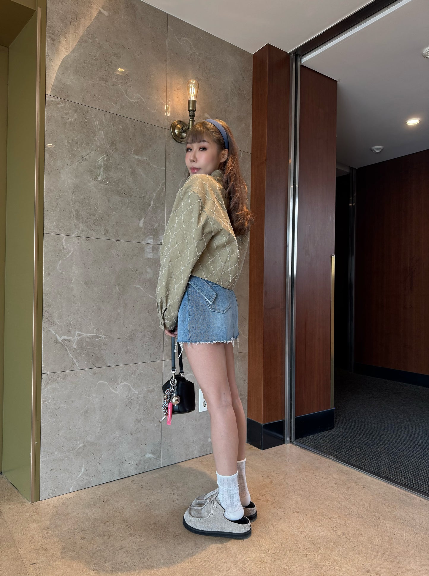 牛麂皮綁繩大頭拖鞋