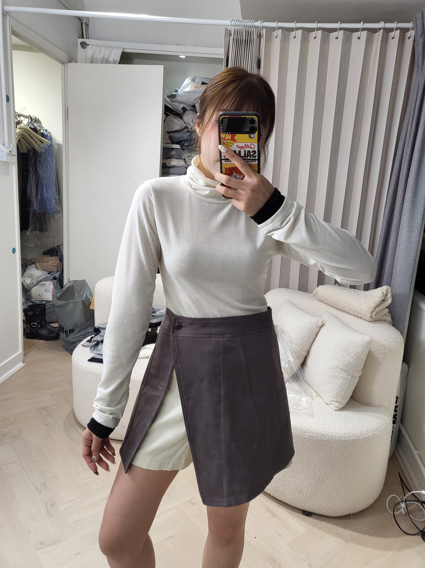 LAYER開叉腳裙褲 ( 深啡/黑 )