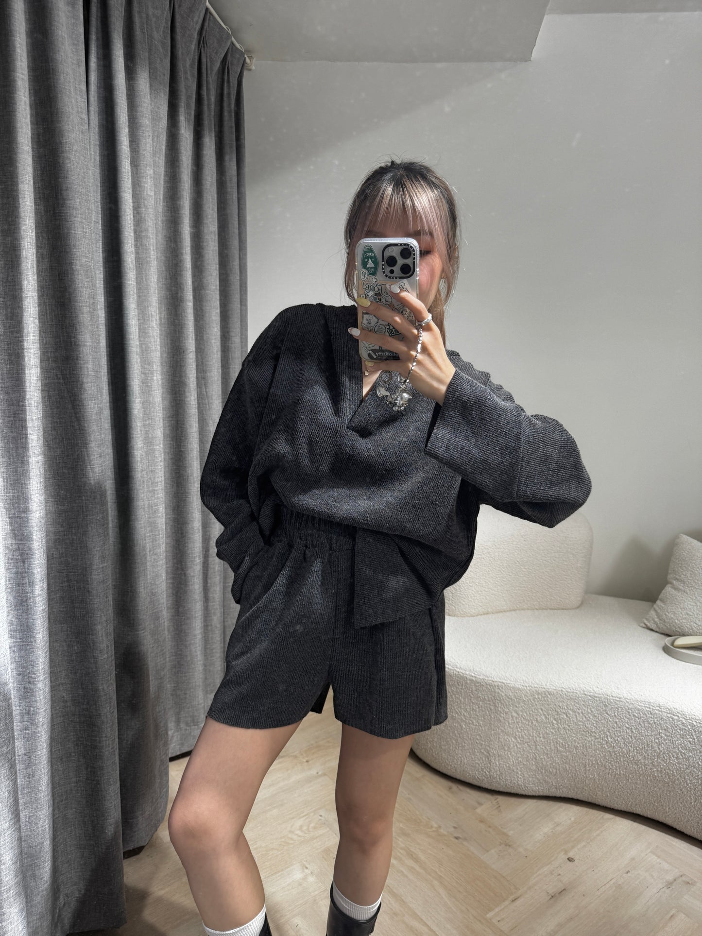 有帽衛衣 + 短褲套裝SET ( 五色 )