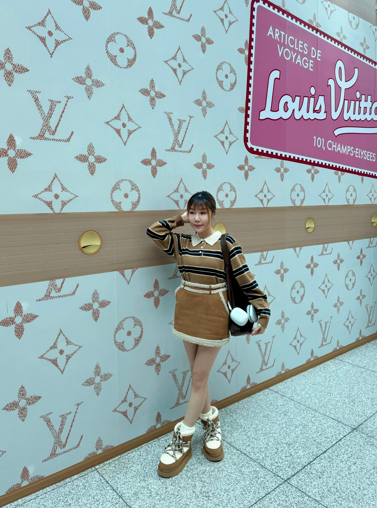 羊羔毛邊麂布短裙 S/M