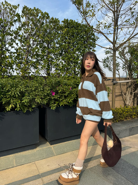 JENNIE同款韓國牌間條POLO