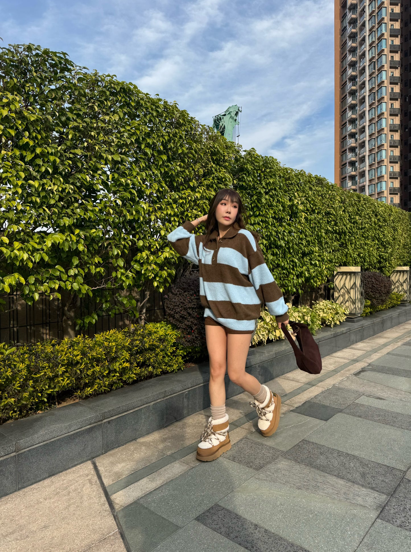 JENNIE同款韓國牌間條POLO