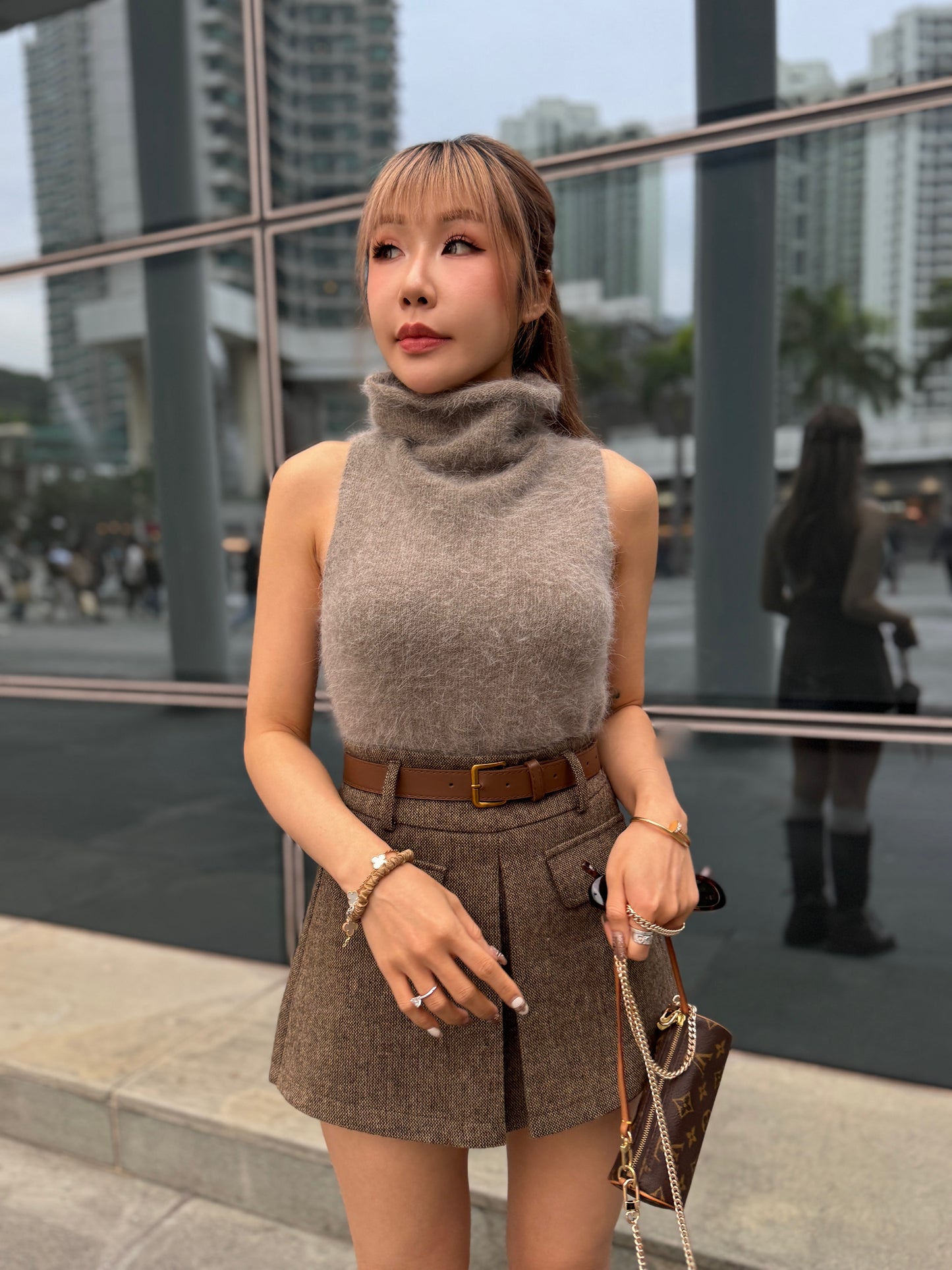 羊毛堆堆企領上衣 ( 白/杏/酒紅 )