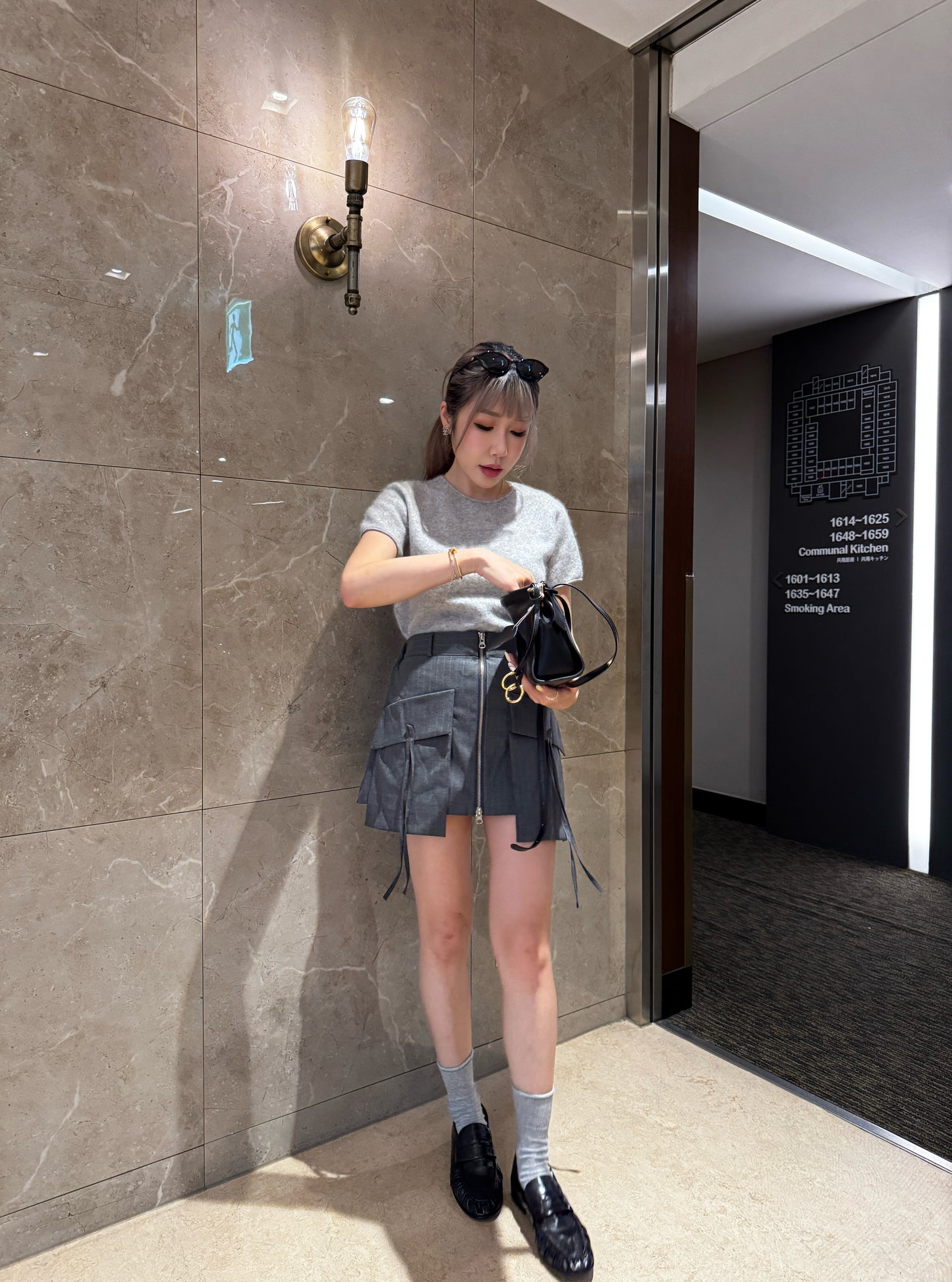 羊毛親膚短袖線上衣 ( 灰/白/粉/黃/藍 )