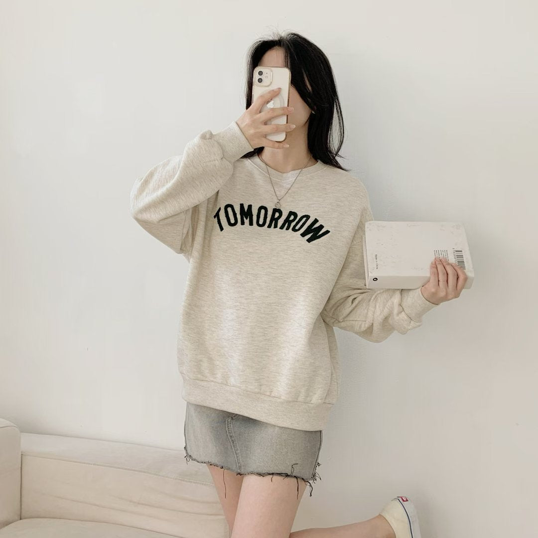 毛線圈TOMORROW衛衣 ( 黑/淺灰/藍 )