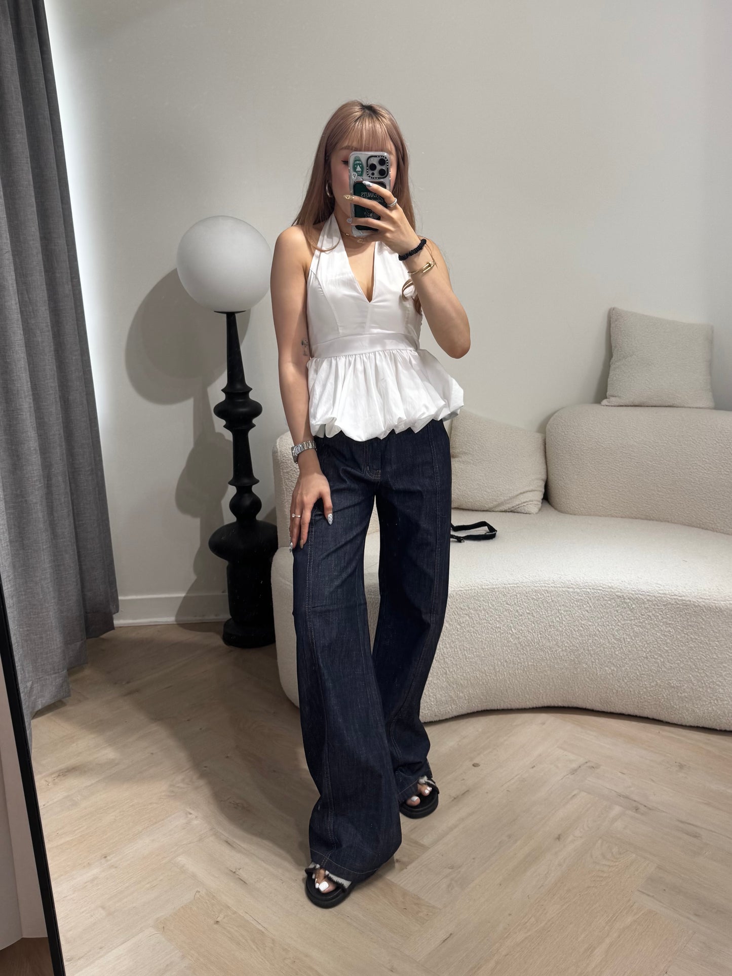 軟薄仿牛仔長褲 ( S/M/L )