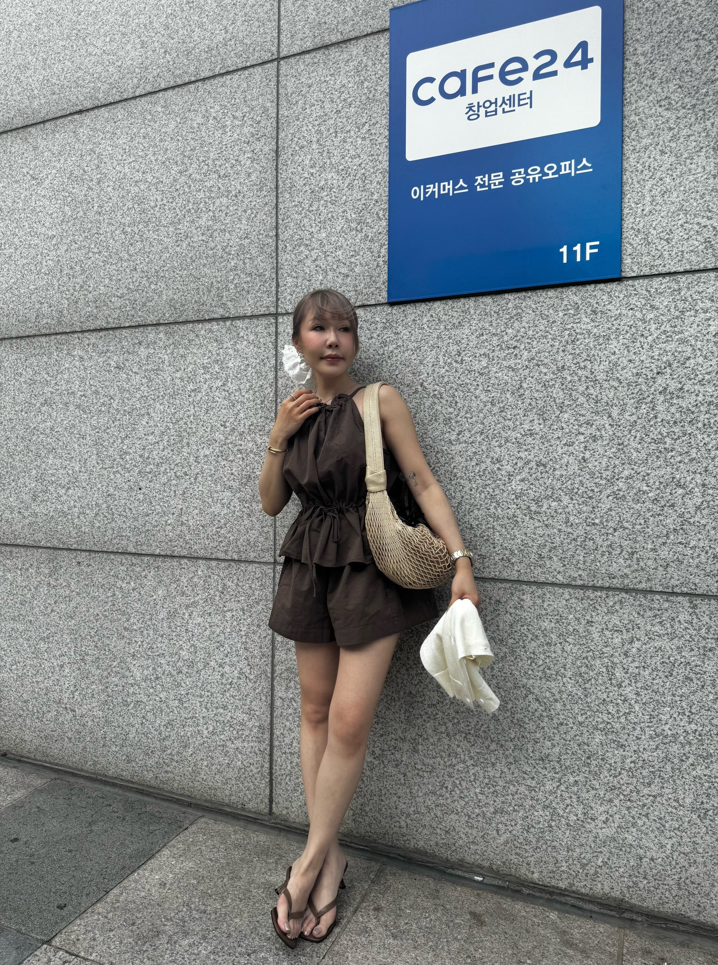 真皮黑繩尼龍網網袋