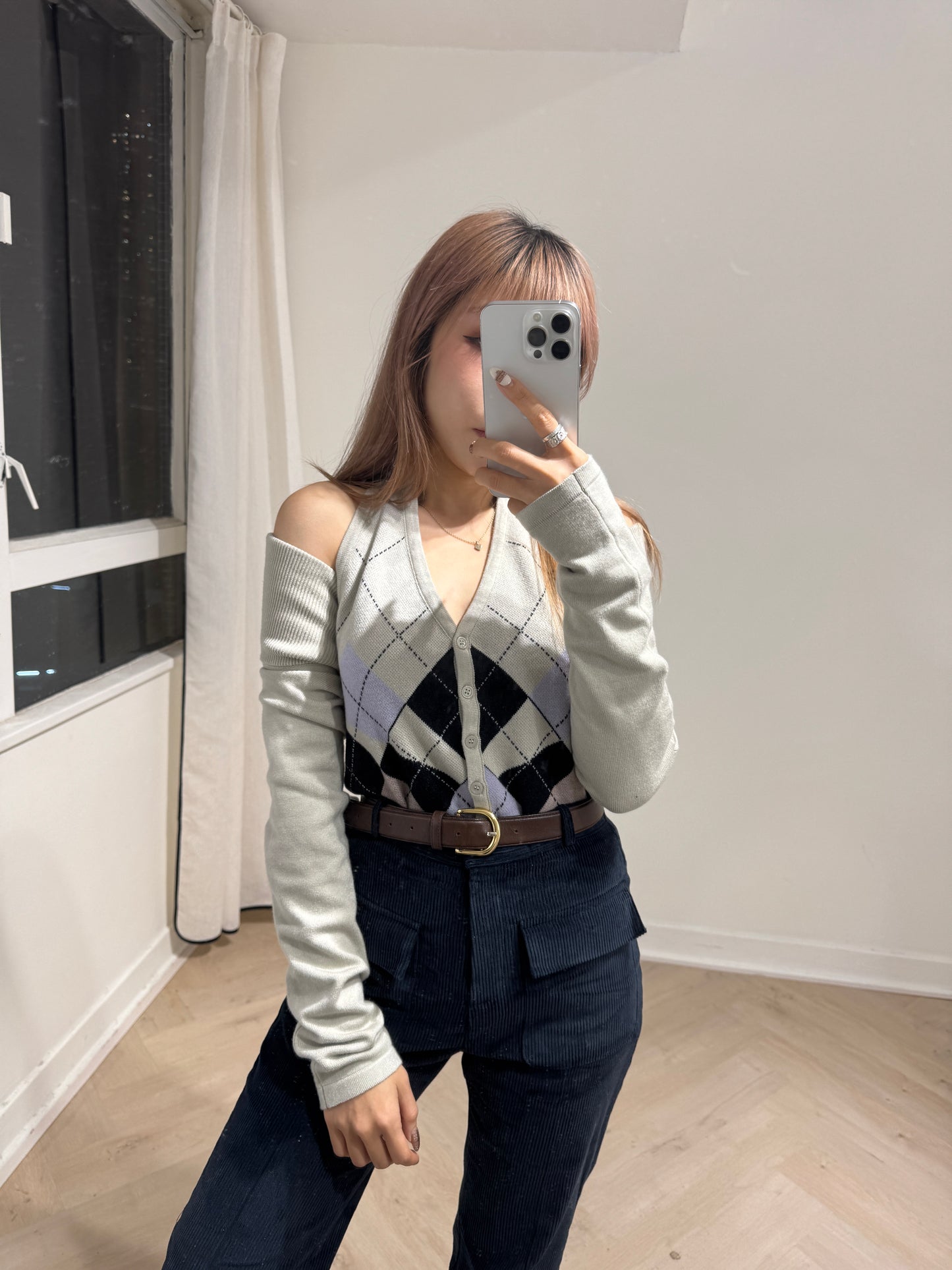 鼠尾草綠菱格套裝