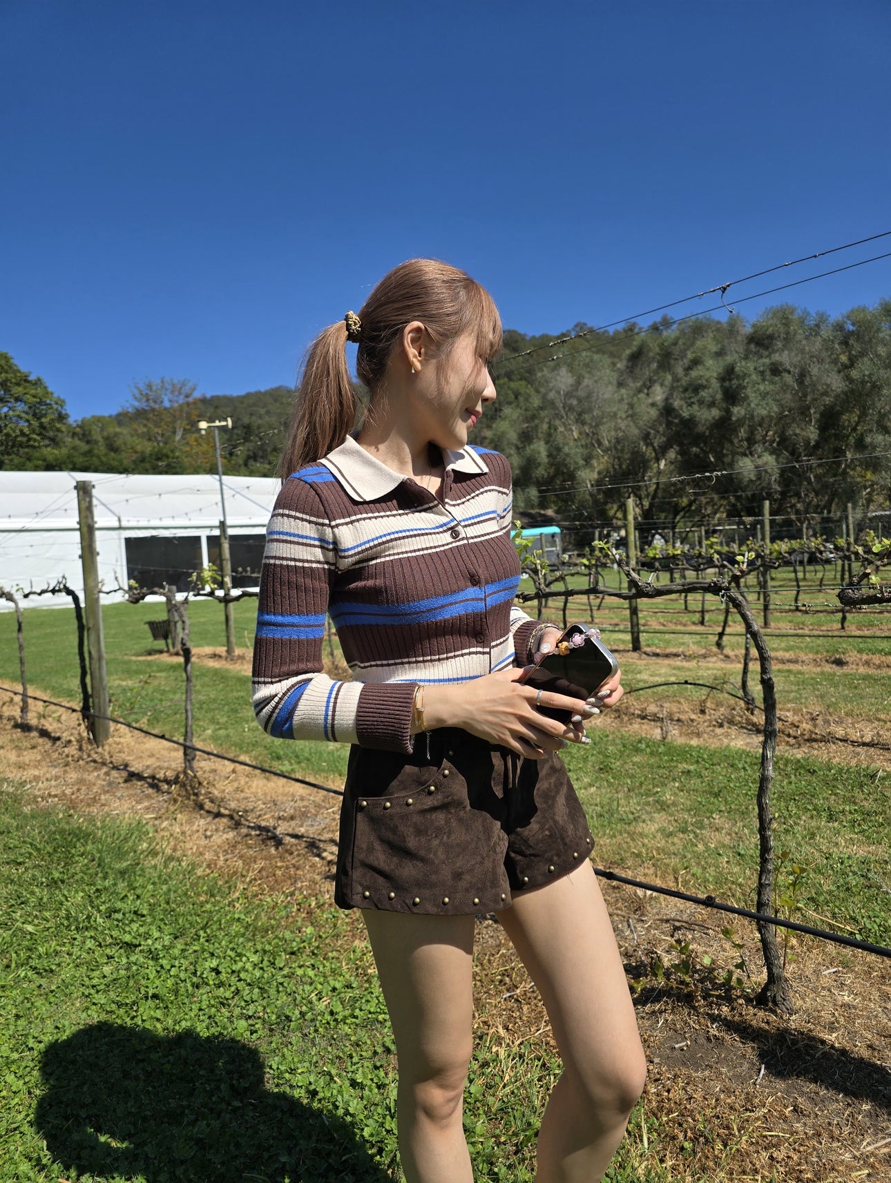 啡色金釘麂布有BELT短褲 ( S/M/L )