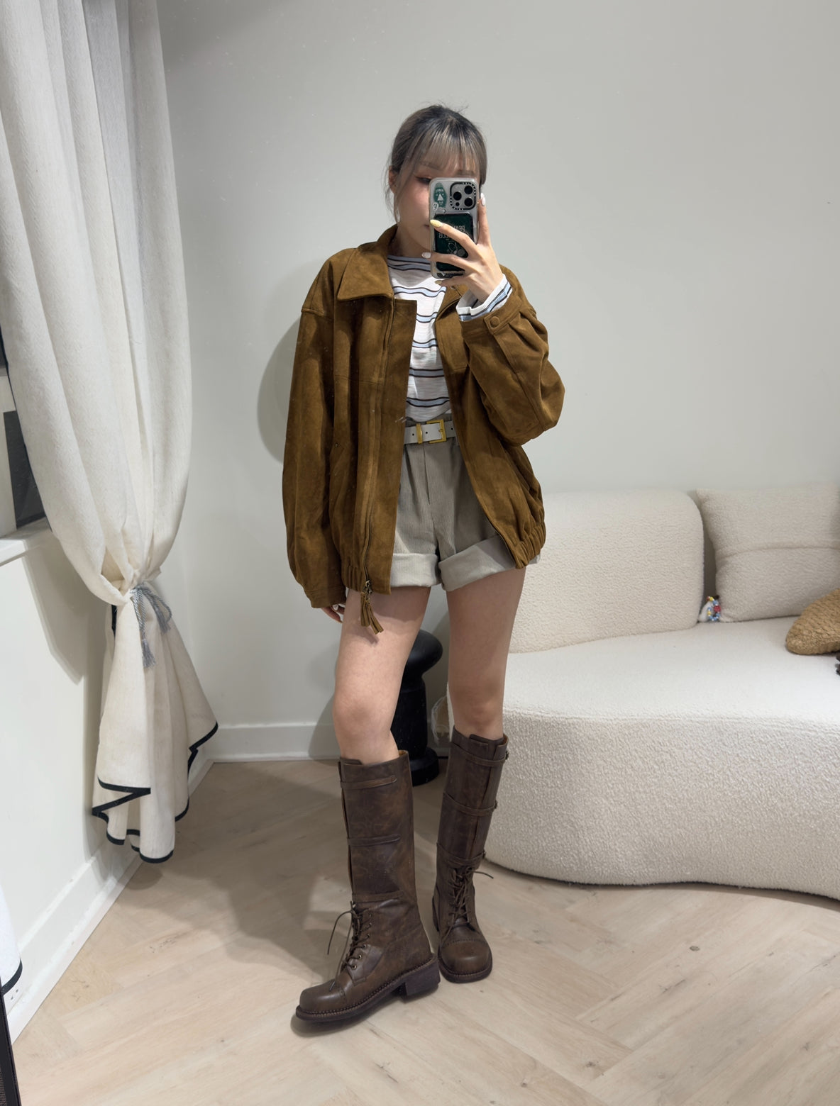 三間幼BELT長BOOT ( 啡/黑 )