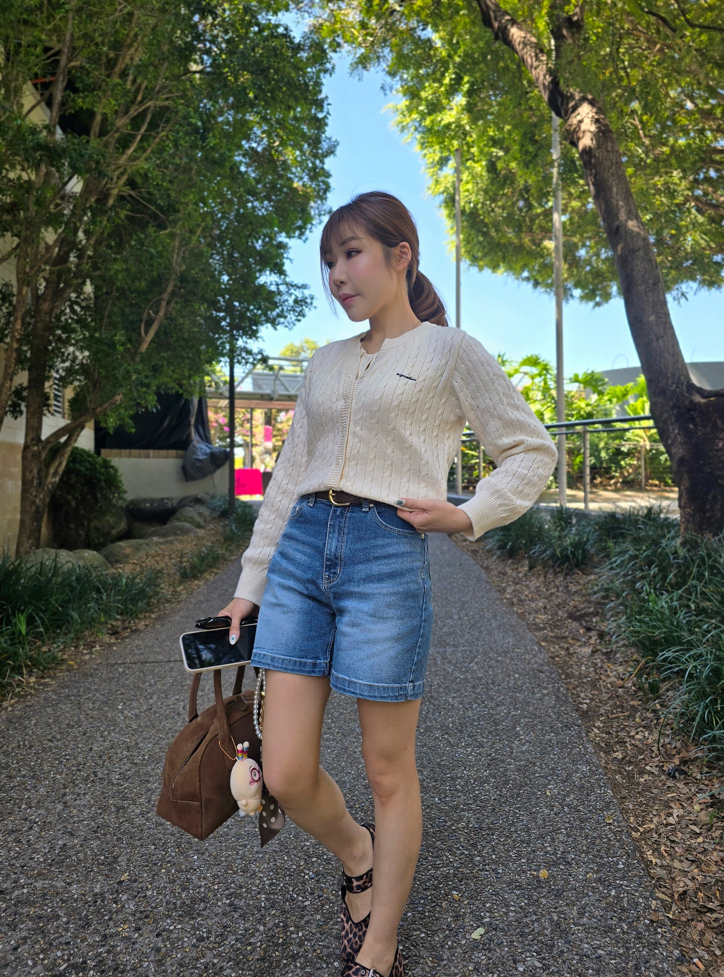 藍色洗水中長短牛 ( S/M/L )