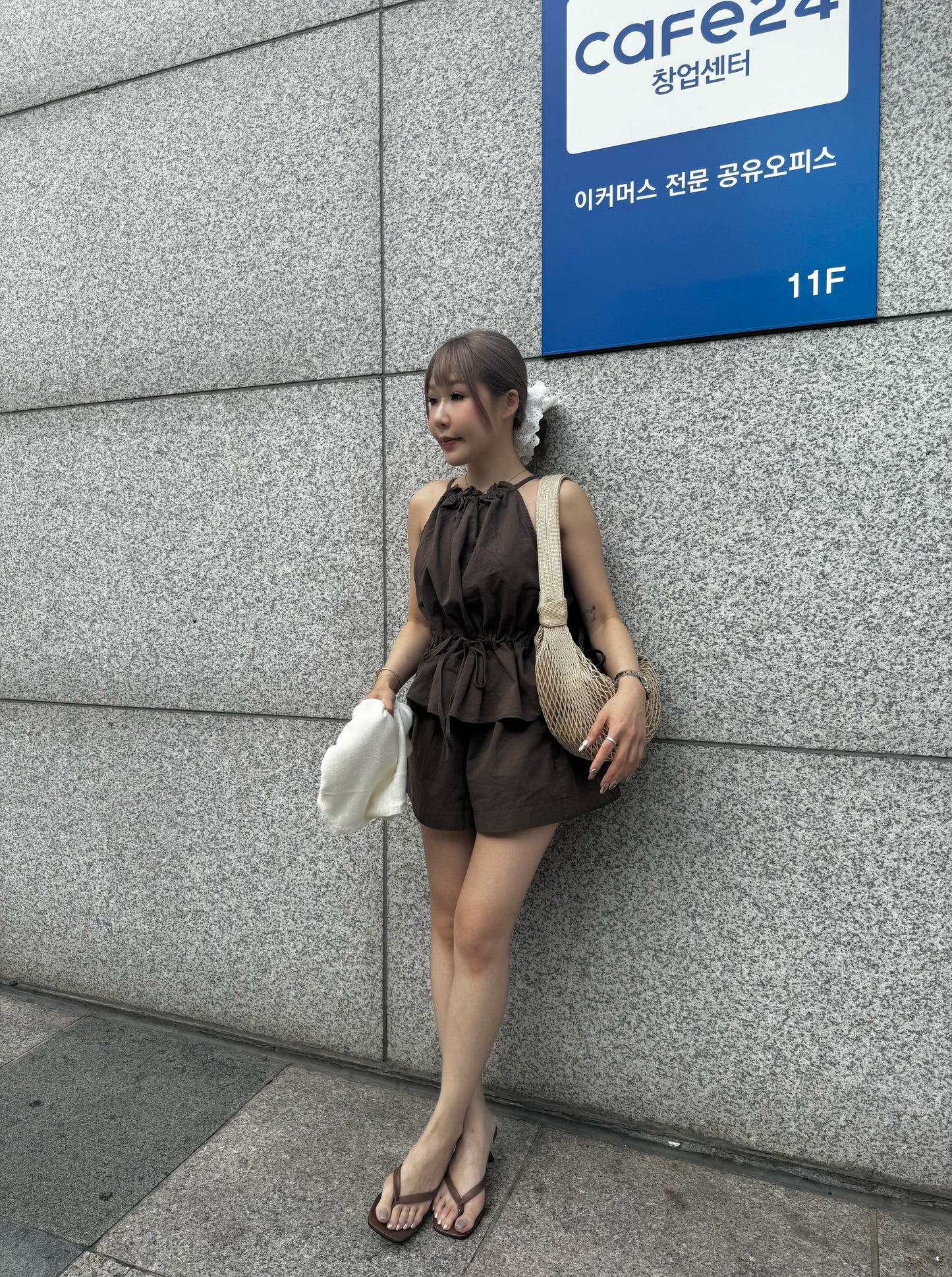 真皮黑繩尼龍網網袋