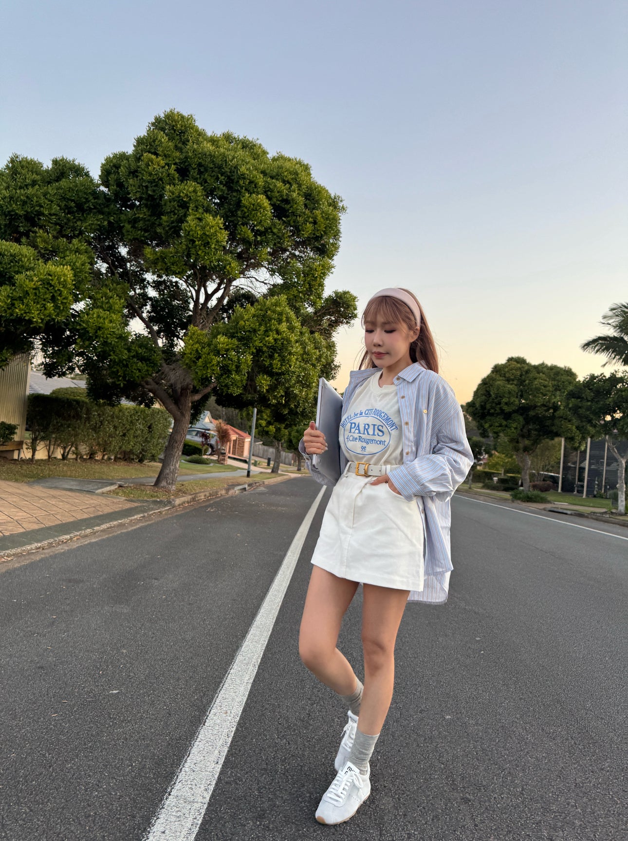 燈芯絨短裙 ( 粉/啡/白/黑 )