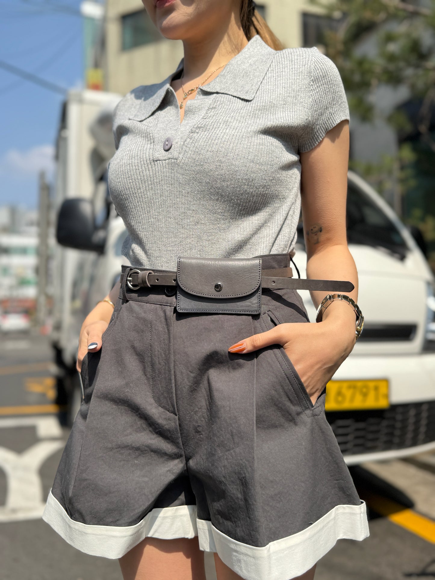 牛皮幼BELT BAG ( 六色 )