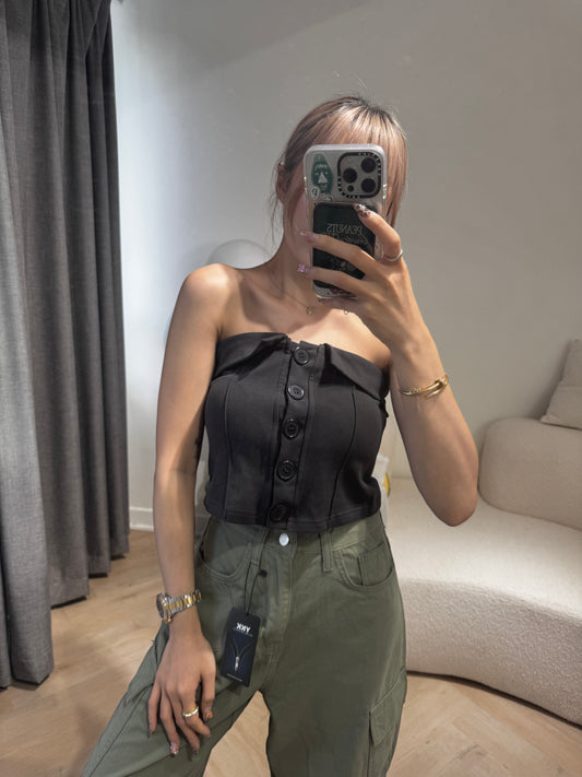 鈕扣有PAD TUBE ( 啡/黑/白/深灰 )