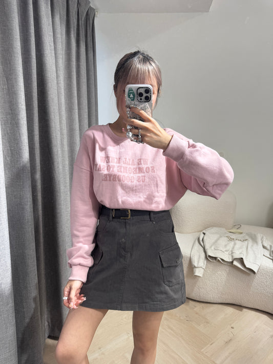 連BELT口袋牛仔裙褲 ( 墨綠/深灰 )