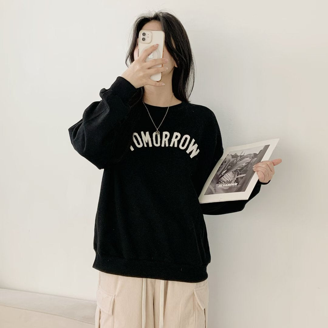 毛線圈TOMORROW衛衣 ( 黑/淺灰/藍 )
