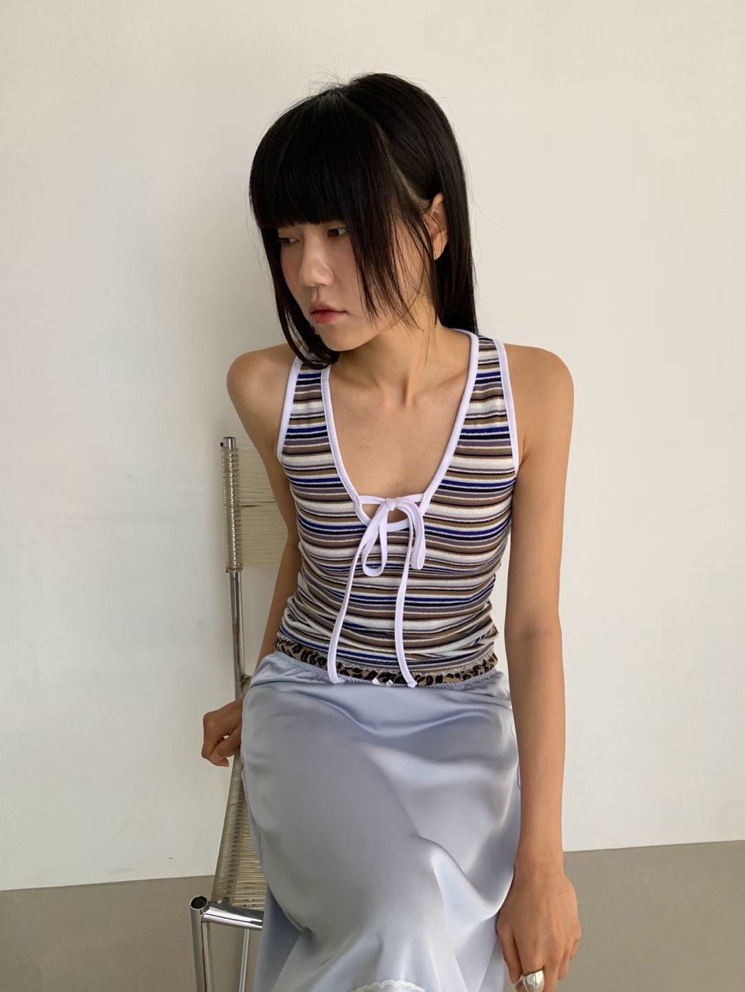 彩色間條背心