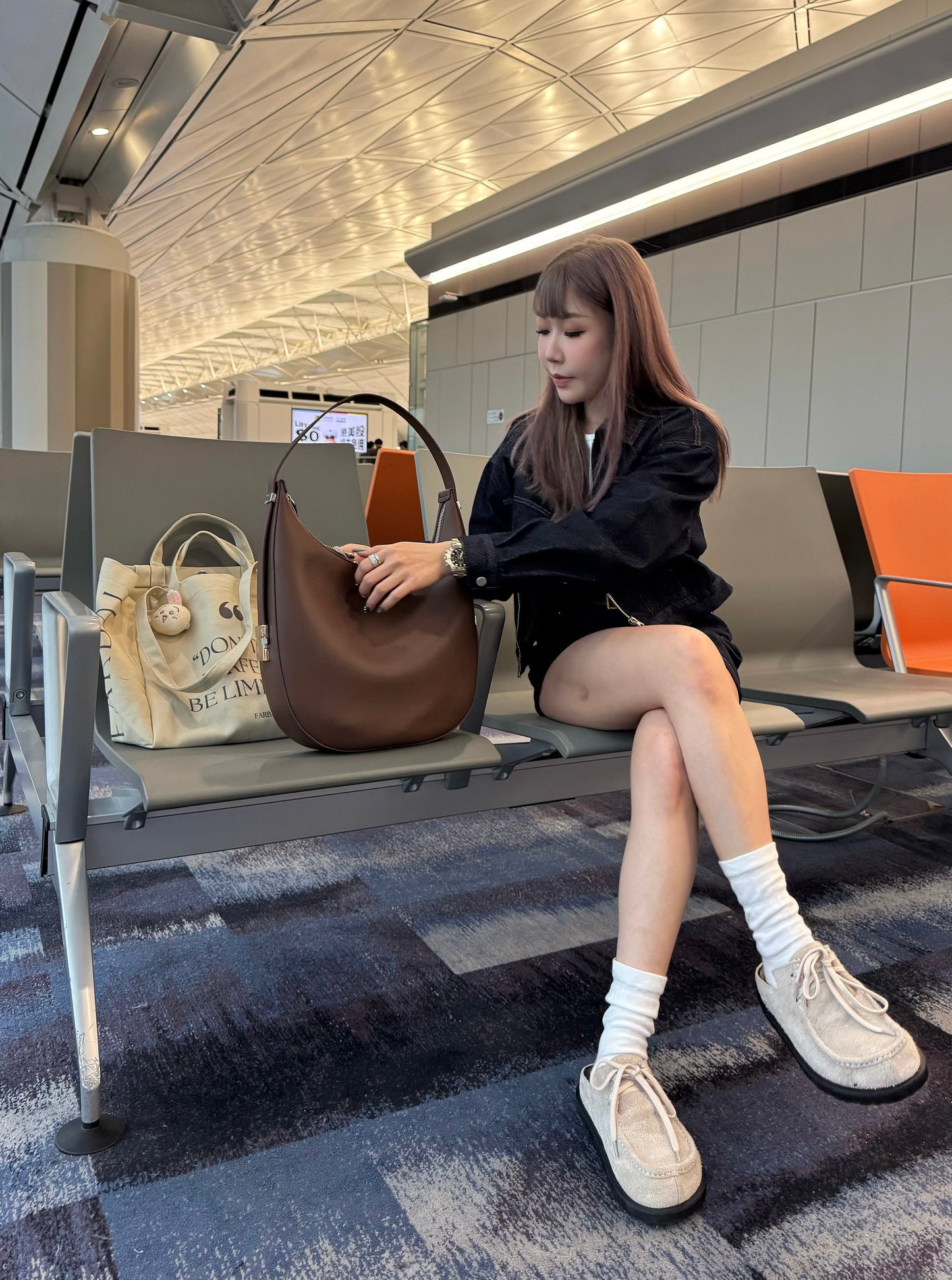 牛麂皮綁繩大頭拖鞋