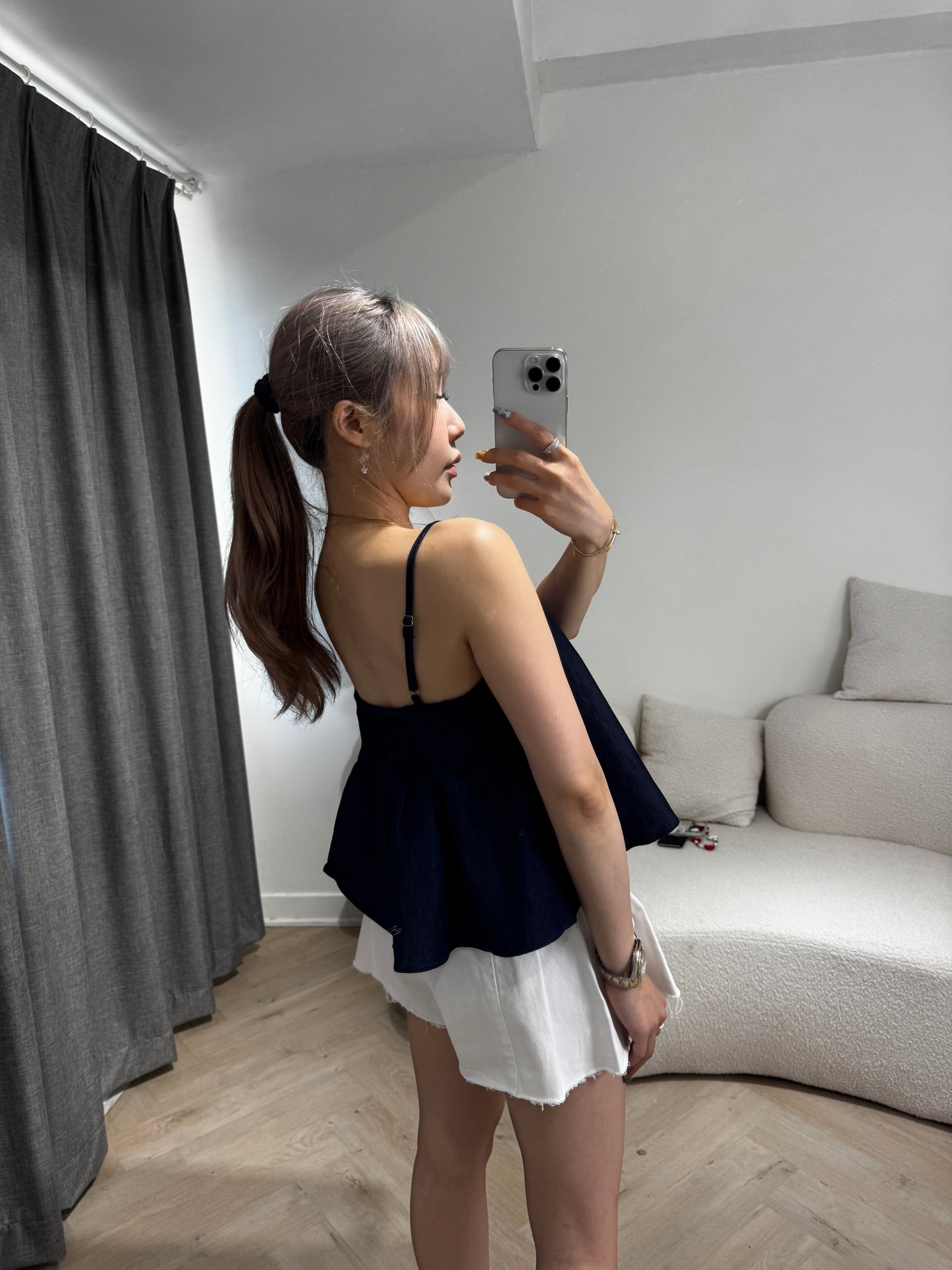 牛仔背心 + 長褲套裝SET ( 深/淺 )