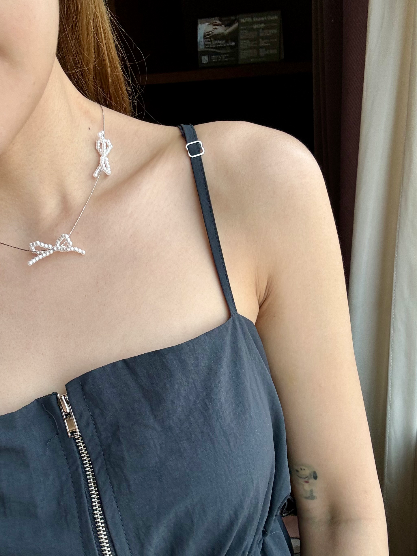 幼銀鏈蝴蝶結頸鏈