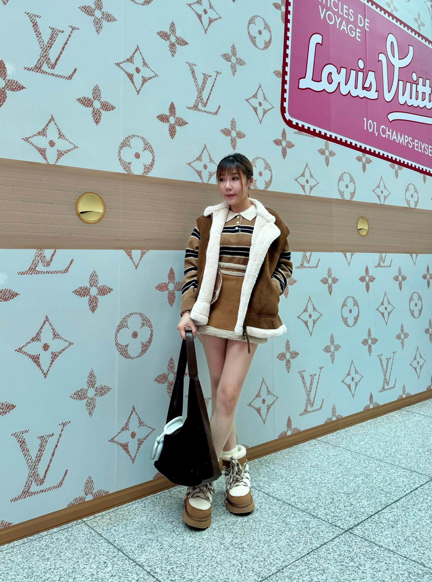 羊羔毛邊麂布短裙 S/M