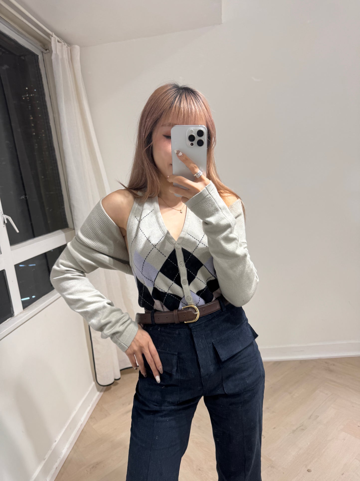 鼠尾草綠菱格套裝