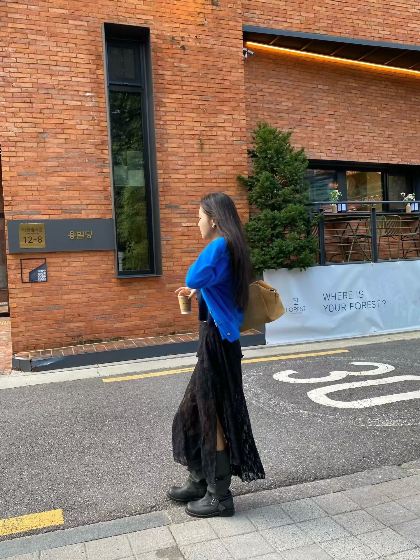 LACE層次開叉長裙 ( 黑/白/啡 )