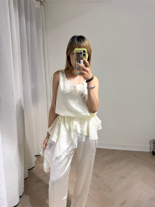 層次RUFFLE LACE修腰背心 ( 米/黃/啡 )