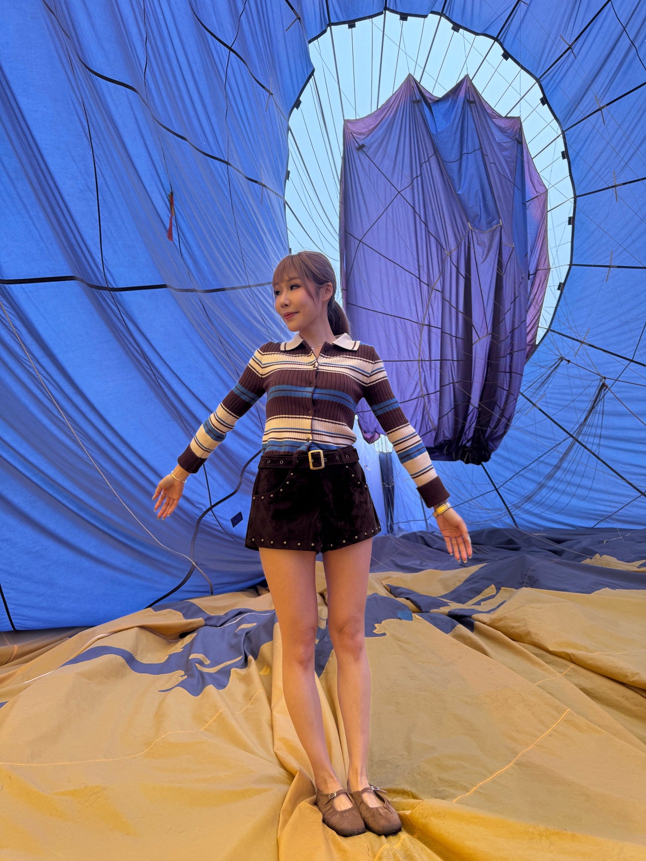 啡色金釘麂布有BELT短褲 ( S/M/L )