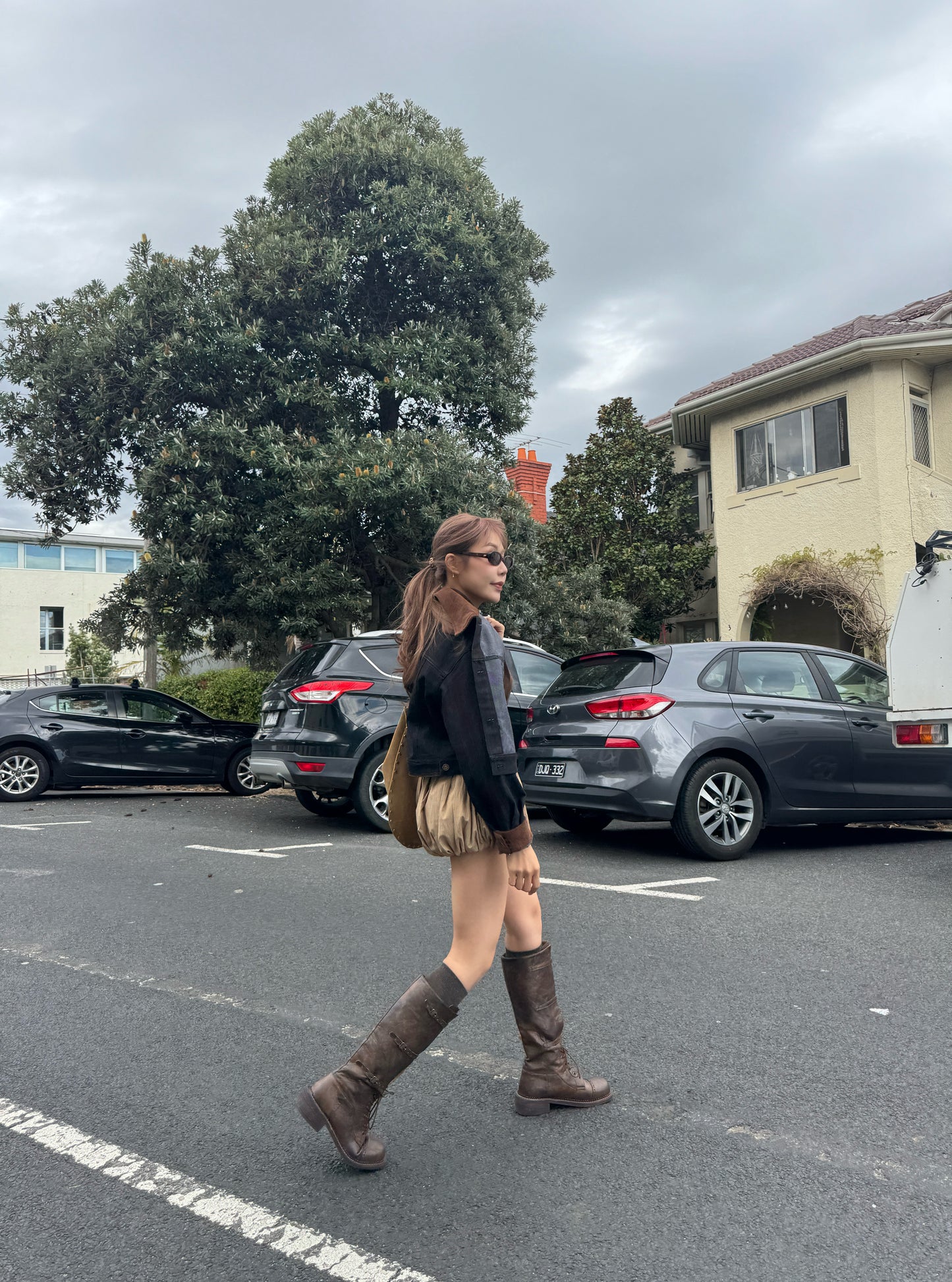 三間幼BELT長BOOT ( 啡/黑 )