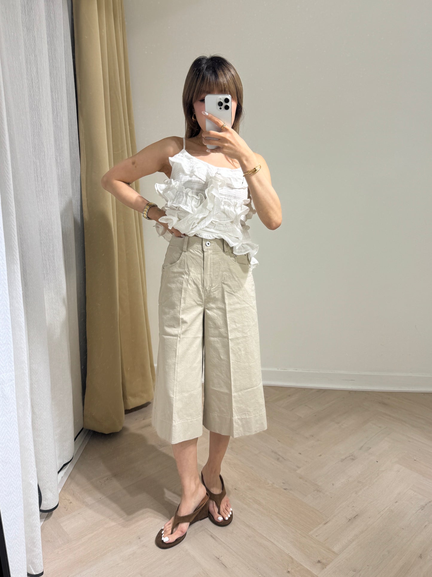 微彈力中長褲 ( 黑/白/杏/紅 )