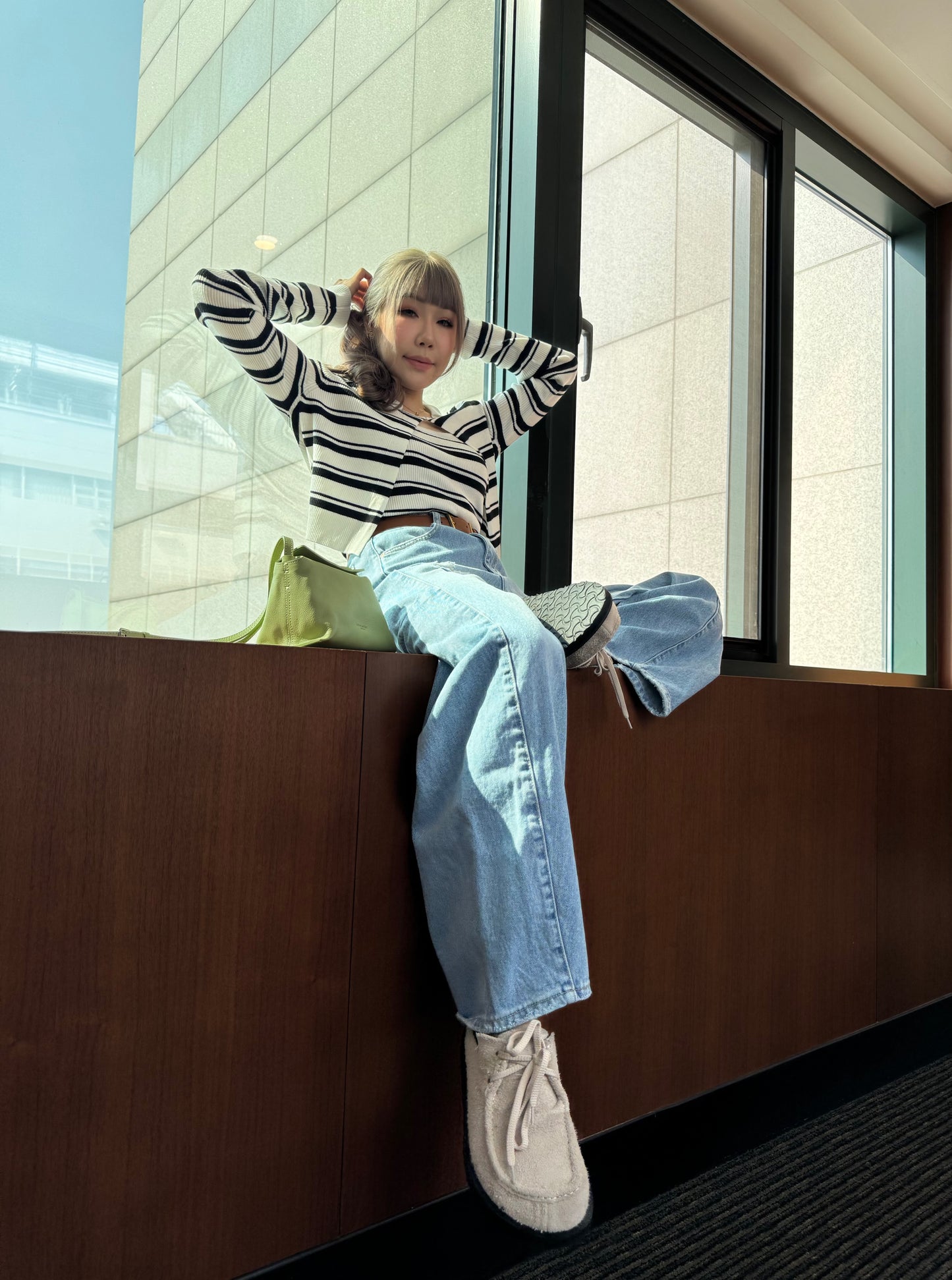 牛麂皮綁繩大頭拖鞋