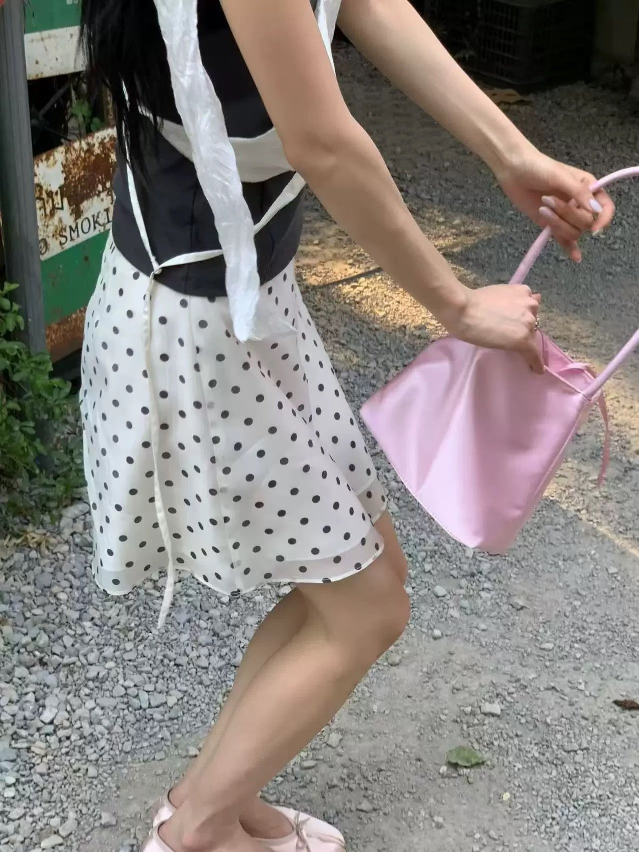 絹絲質手挽袋 ( 黑/粉/啡 )