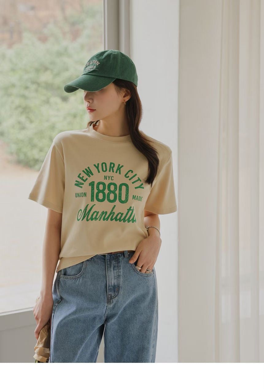 1880洗水字TEE ( 黃/白/灰/黑 )