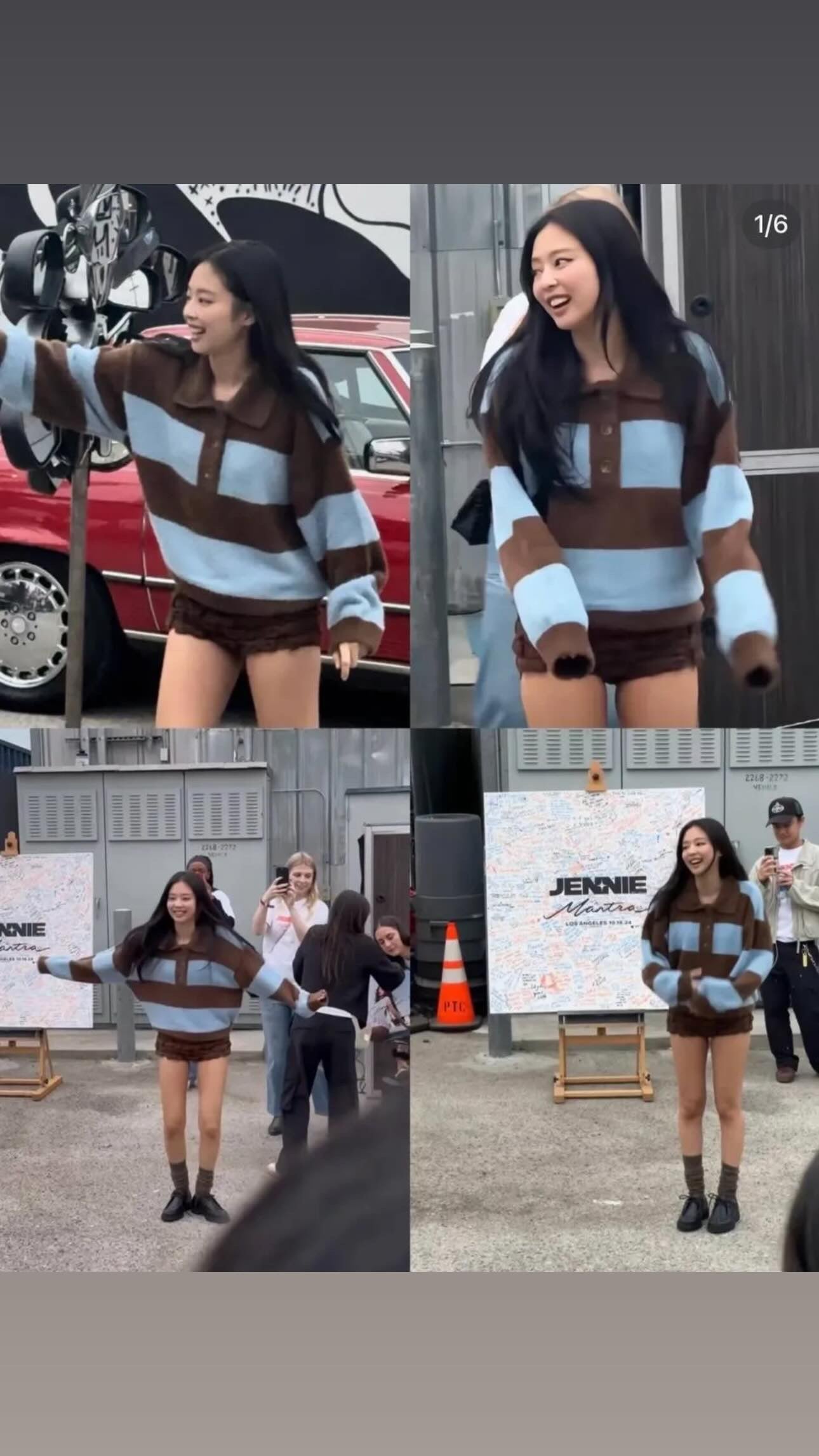 JENNIE同款韓國牌間條POLO