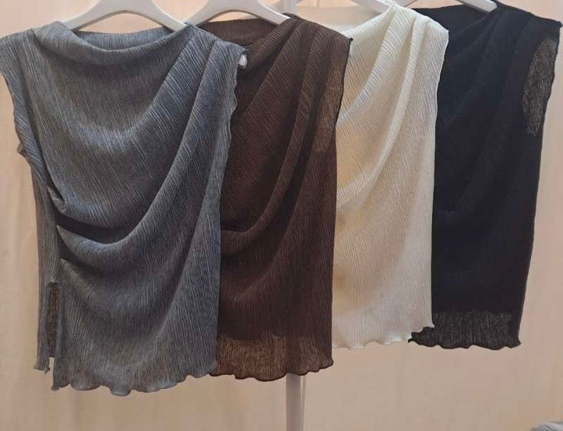 直樹紋背心+長褲套裝 ( 黑/米/啡/灰 )