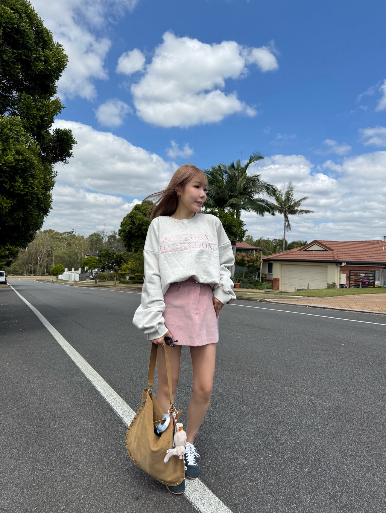 燈芯絨短裙 ( 粉/啡/白/黑 )