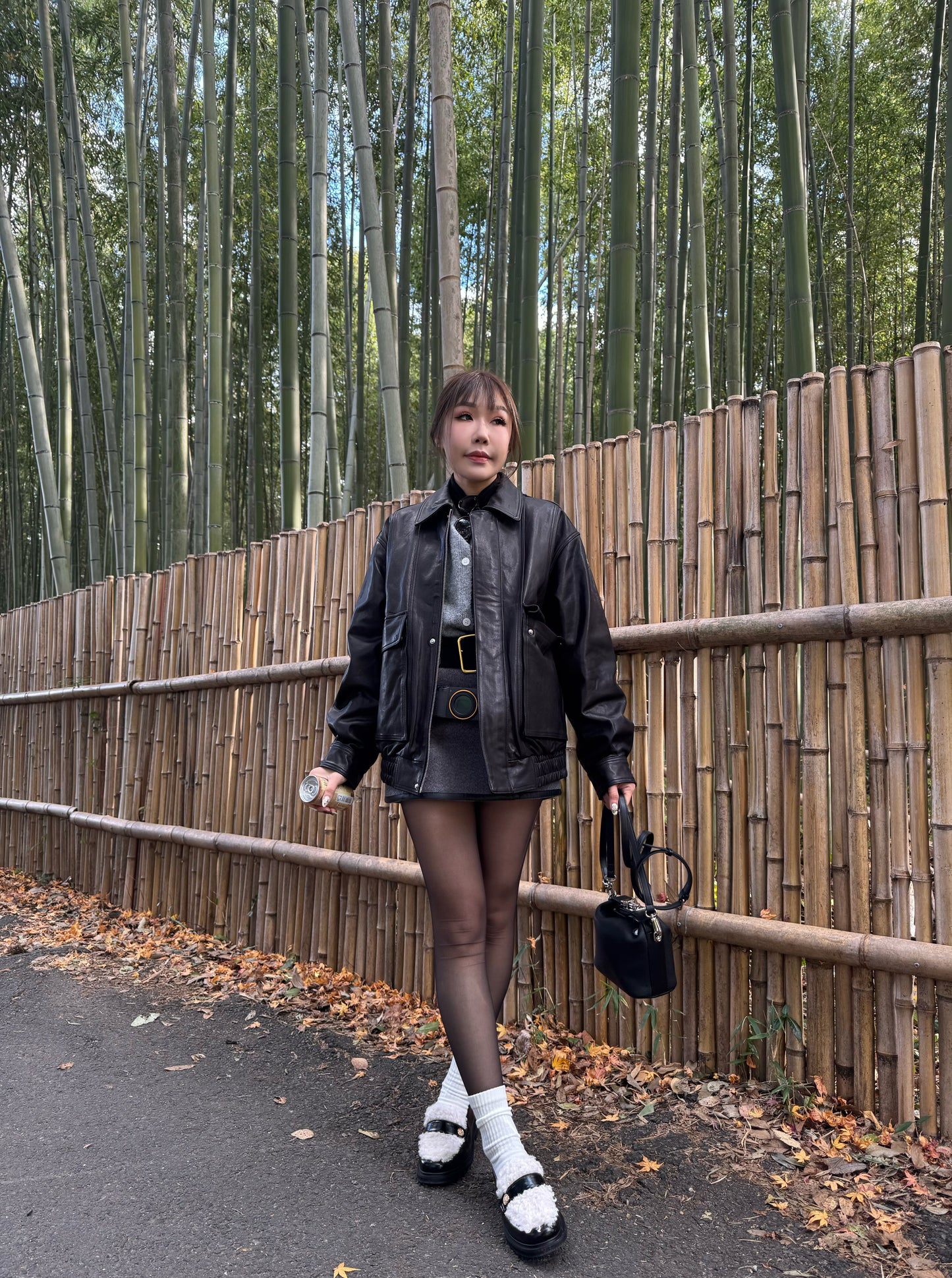 全真皮羊皮有領外套